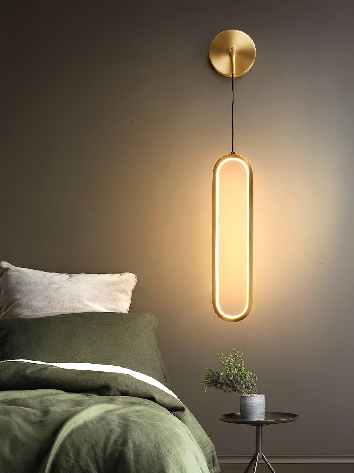 Oval LED Brass Wall Lamp