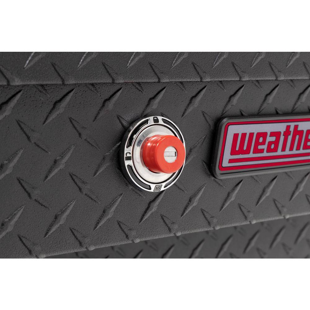 Weather Guard 56 in. Matte Black Aluminum Lo- Side Truck Tool Box 174-52-03