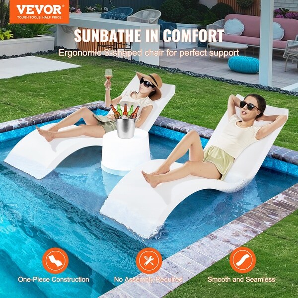 VEVOR inPool Lounge Chairs，Set of 2 Chaise Lounger，Inside Pool Lounge Chairs for Water Depths up to 9