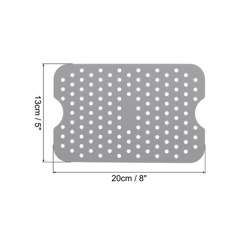 Reusable Silicone Air Fryer Liners 5x8 Inch Grey  Pack of 3   Grey