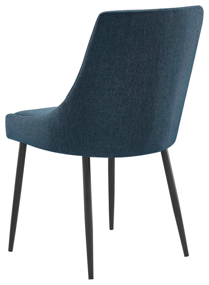 Side Dining Chair  Set of 2  Fabric  Metal  Navy Blue Black  Modern  Cafe Bistro   Midcentury   Dining Chairs   by House Bound  Houzz