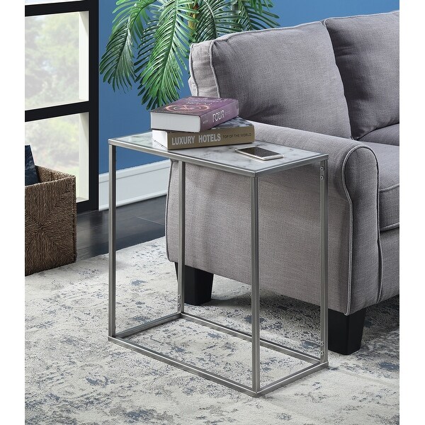 Silver Orchid Hasmik Faux Marble Chairside Table