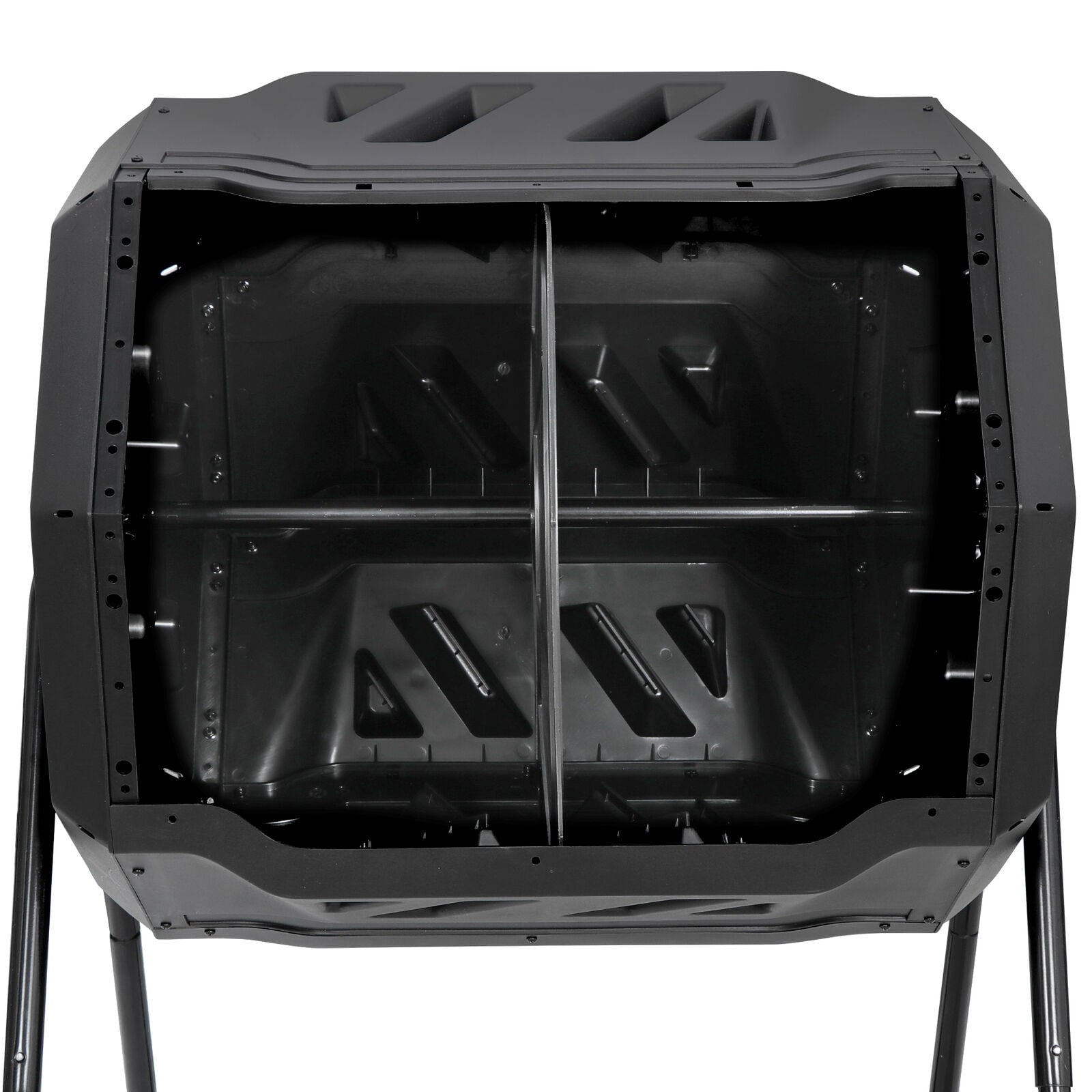 ZENSTYLE Durable Composting Tumbler Dual Rotating Garden Compost Bin 43 Gallon Black