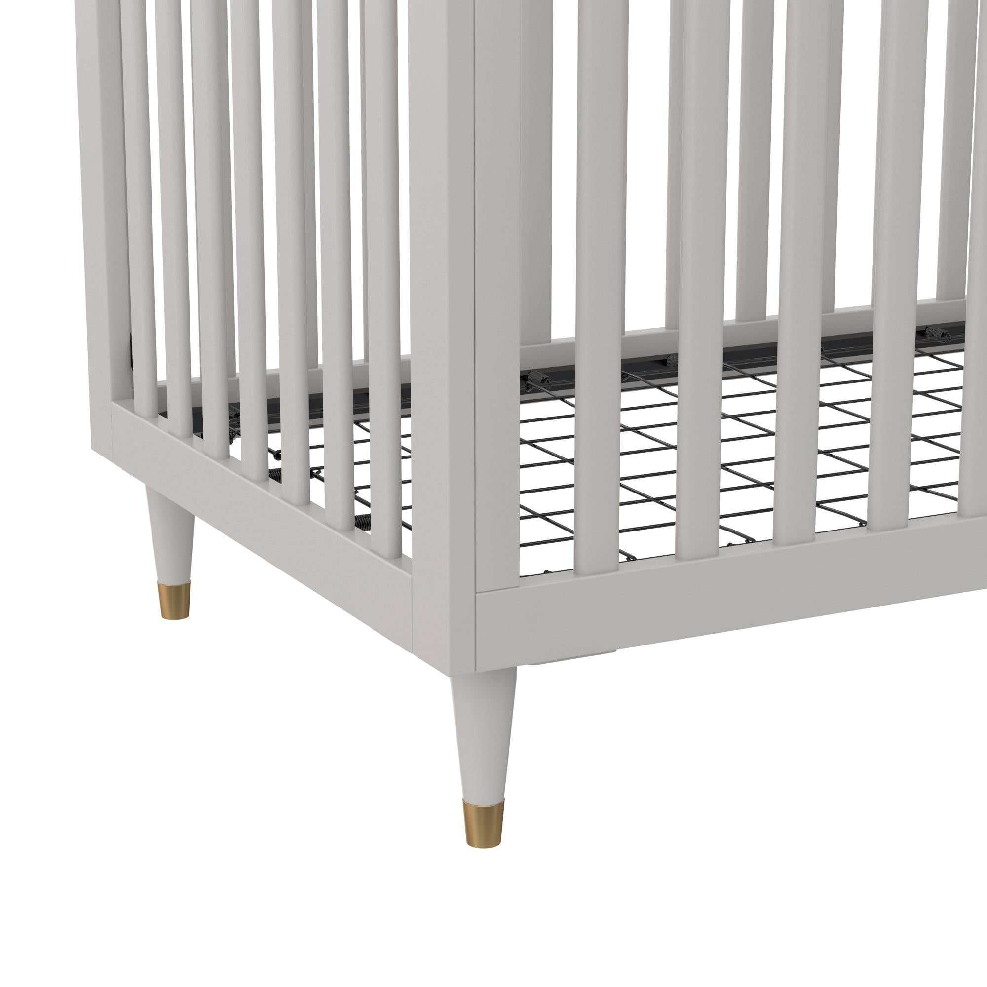 Little Seeds Rowan Valley Flint 3 in 1 Crib, Gray with Metal Legs