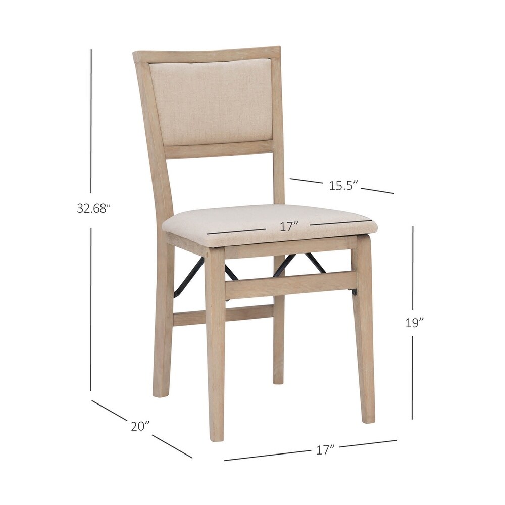 Ciara Grey Wash Folding Side Dining Chair (Set of 2)