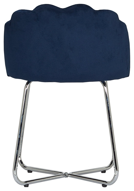 Hillsdale Furniture Catalina Metal Vanity Stool in Dark Blue Fabric   Contemporary   Vanity Stools And Benches   by Homesquare  Houzz