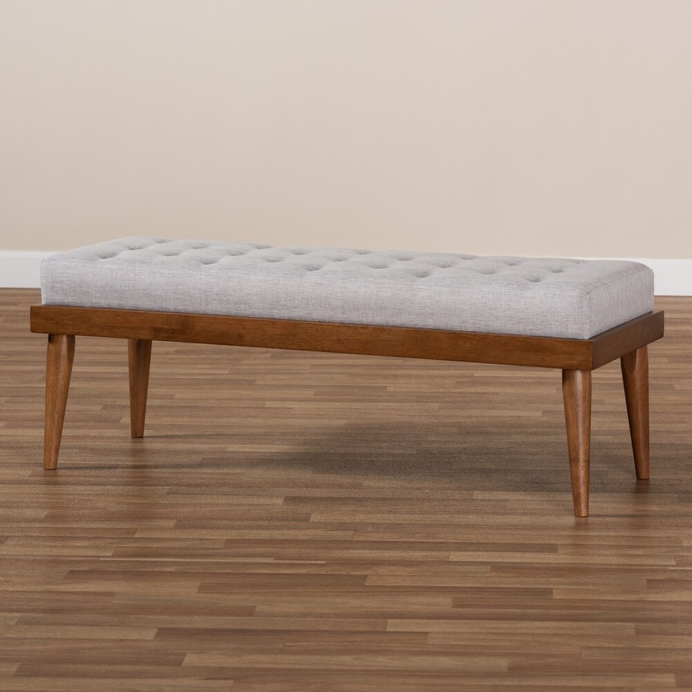 Carson Carrington Hjeltevad Mid century Fabric Bench