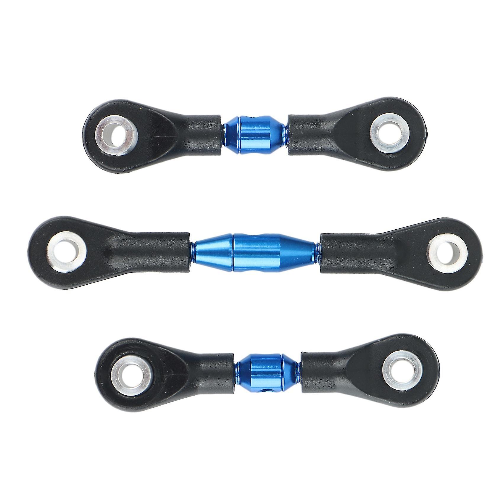 3pcs Metal Steering Rod Link Rod Tie Rod For -01 Tt01 1/10 Rc Car Upgrade Parts Accessories，blue