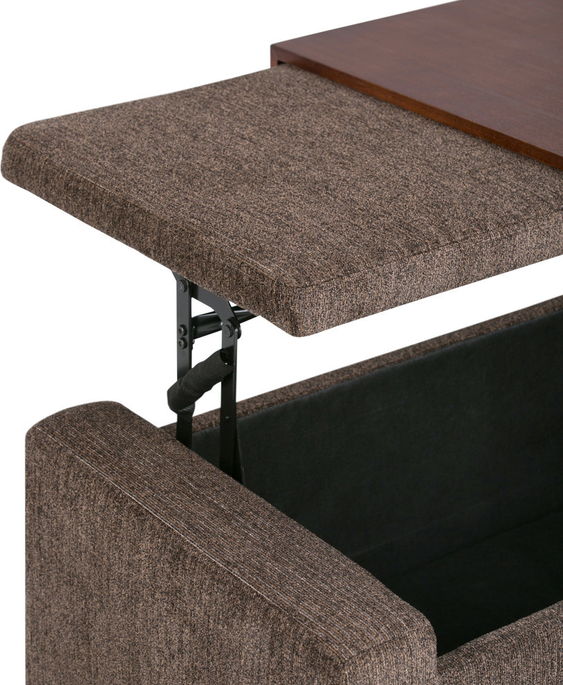 Bretton Lift Top Storage Ottoman   Transitional   Footstools And Ottomans   by Homesquare  Houzz