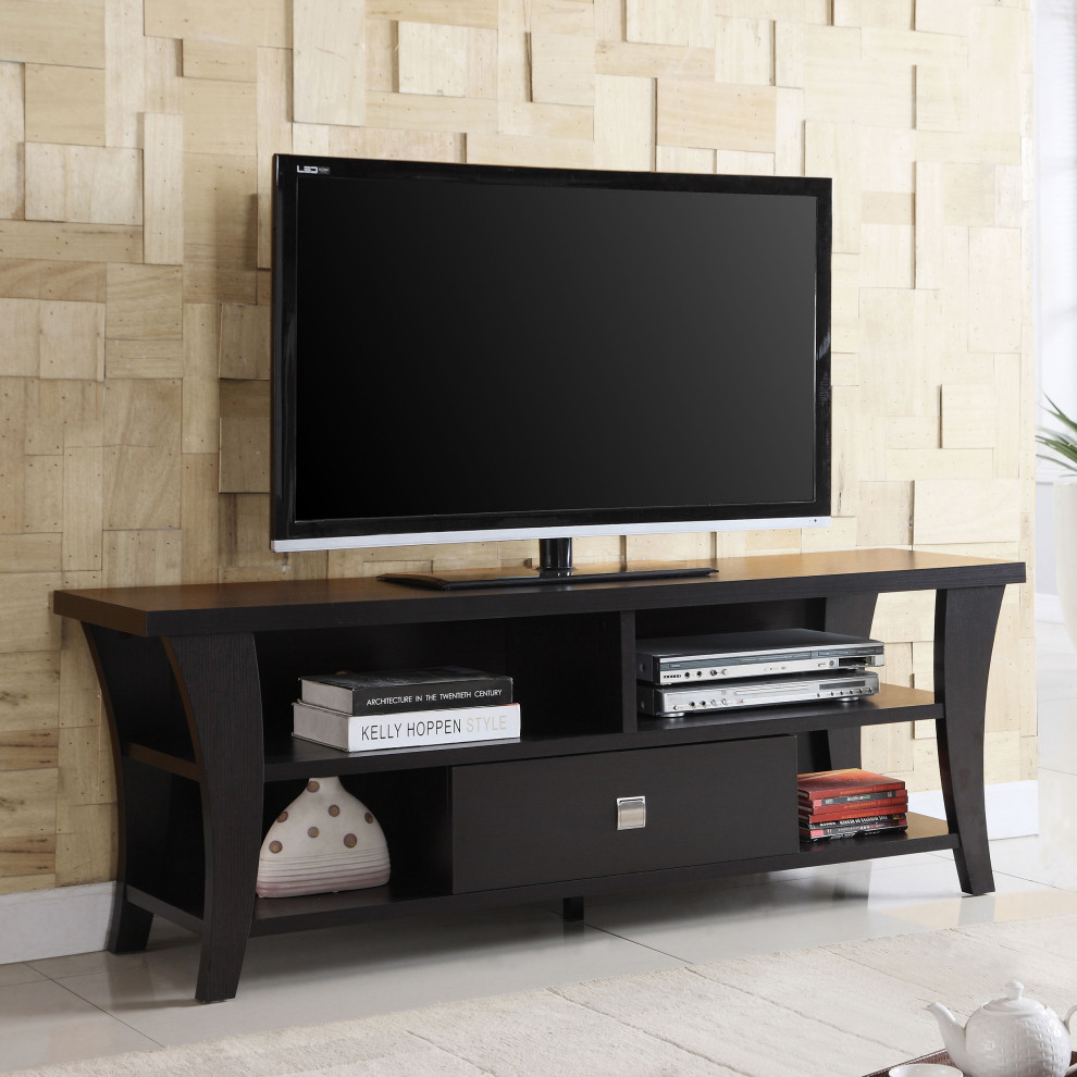 Anita 1 drawer TV Console Cappuccino   Modern   Entertainment Centers And Tv Stands   by Modon  Houzz