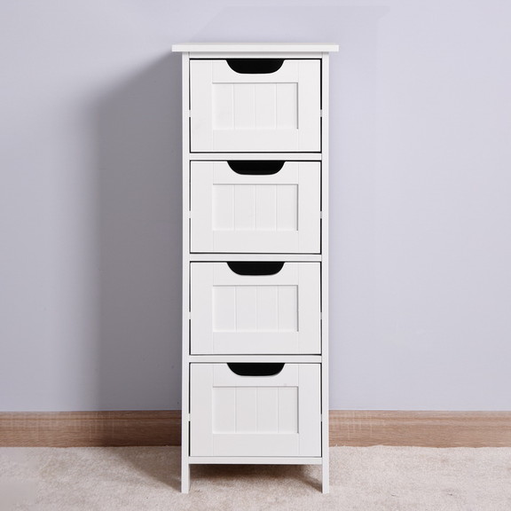 White Bathroom Storage Cabinet  Freestanding Cabin...