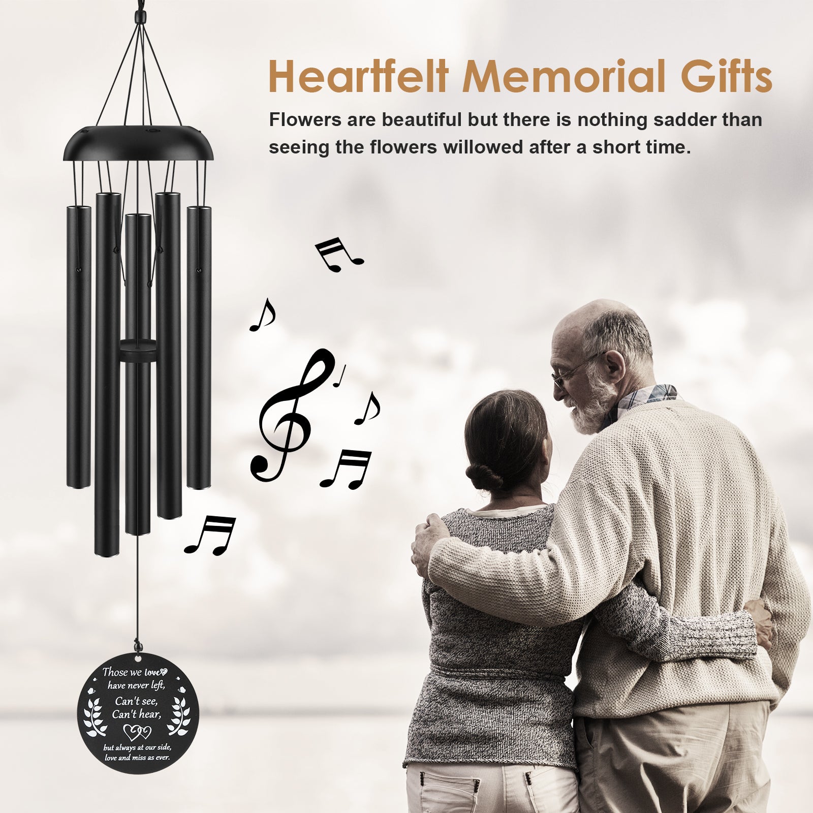 Sympathy Wind Chimes Soothing Melodic Tones Memorial Wind Chimes for Loss of a Loved One Prime Sympathy/Memorial Gift 32 Inches