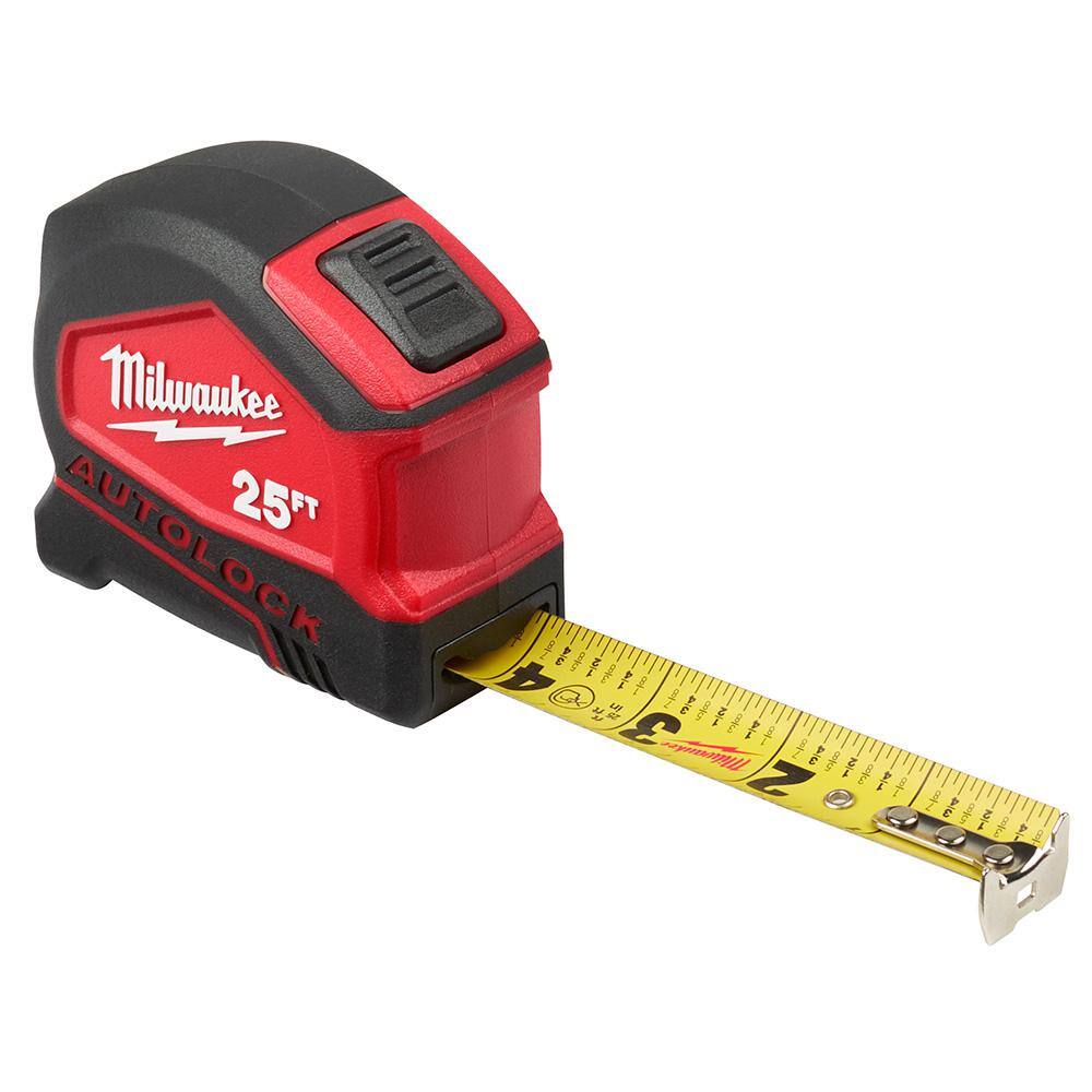 MW 25 ft. Compact Auto Lock Tape Measure (2-Pack) 48-22-6825-48-22-6825