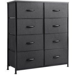 Lacoo Dresser for Bedroom with 8 Drawers,Wide Chest of Drawers,Suitable for Living Room,Corridor,Nursery,Black