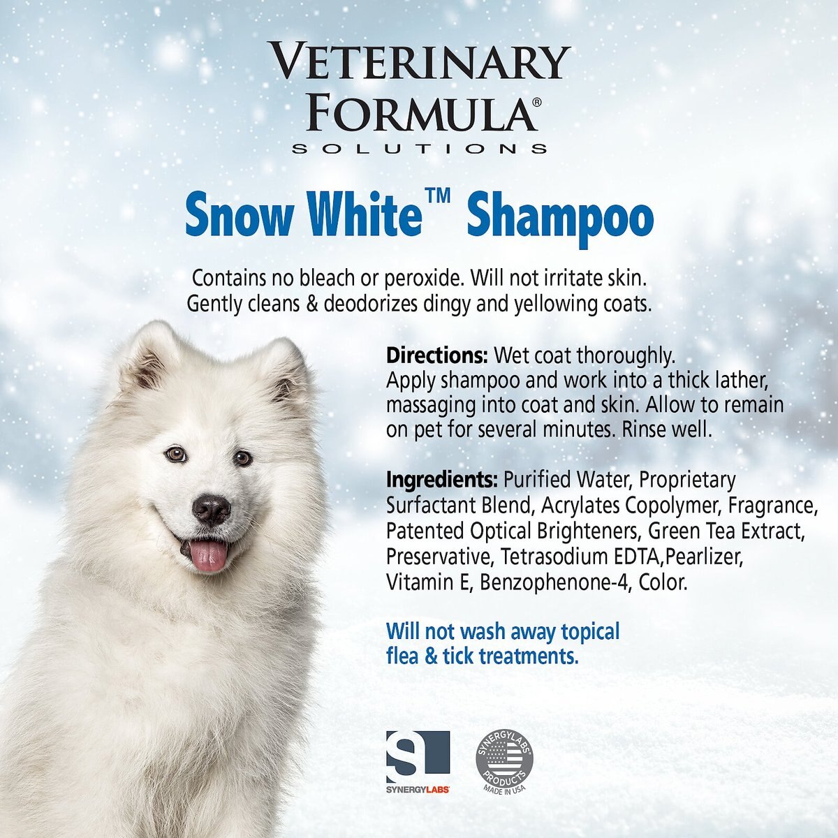 Veterinary Formula Solutions Snow White Whitening Shampoo for Dogs and Cats