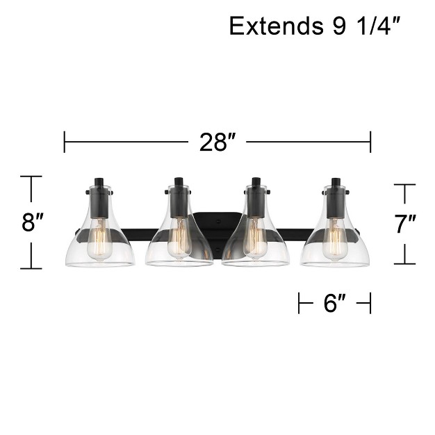 4 light Fixture Clear Glass Shade For Bedroom Bathroom Vanity Reading Hallway