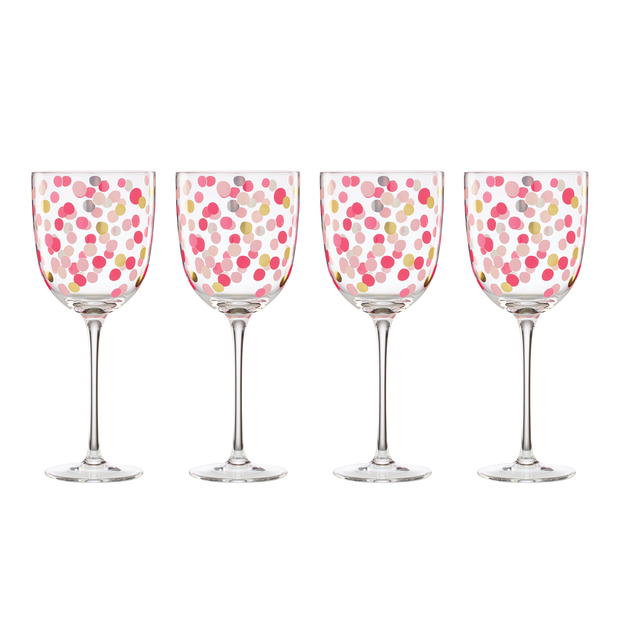 It's Raining Confetti Wine Glasses, Set of 4