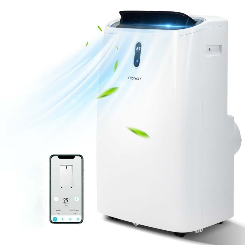 14000 BTU 4-in-1 Portable Air Conditioner with Air Cooler Fan Heater & Dehumidifier, Smart APP & WiFi Control AC Unit