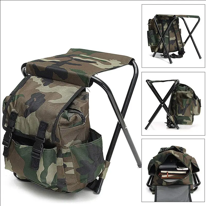 KBW627 Hot Sale Leisure Outdoor Portable Hiking Backpack Chair High Quality Foldable Camping Fishing Stool Customized