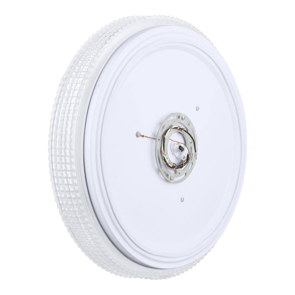 Hampton Bay Mitchell 23-Watt White Integrated LED Flush Mount with Acrylic Shade HD8443A