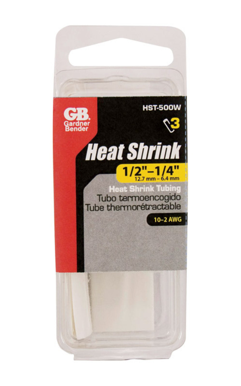 HEAT SHRK TUBE WHT1/2PK3