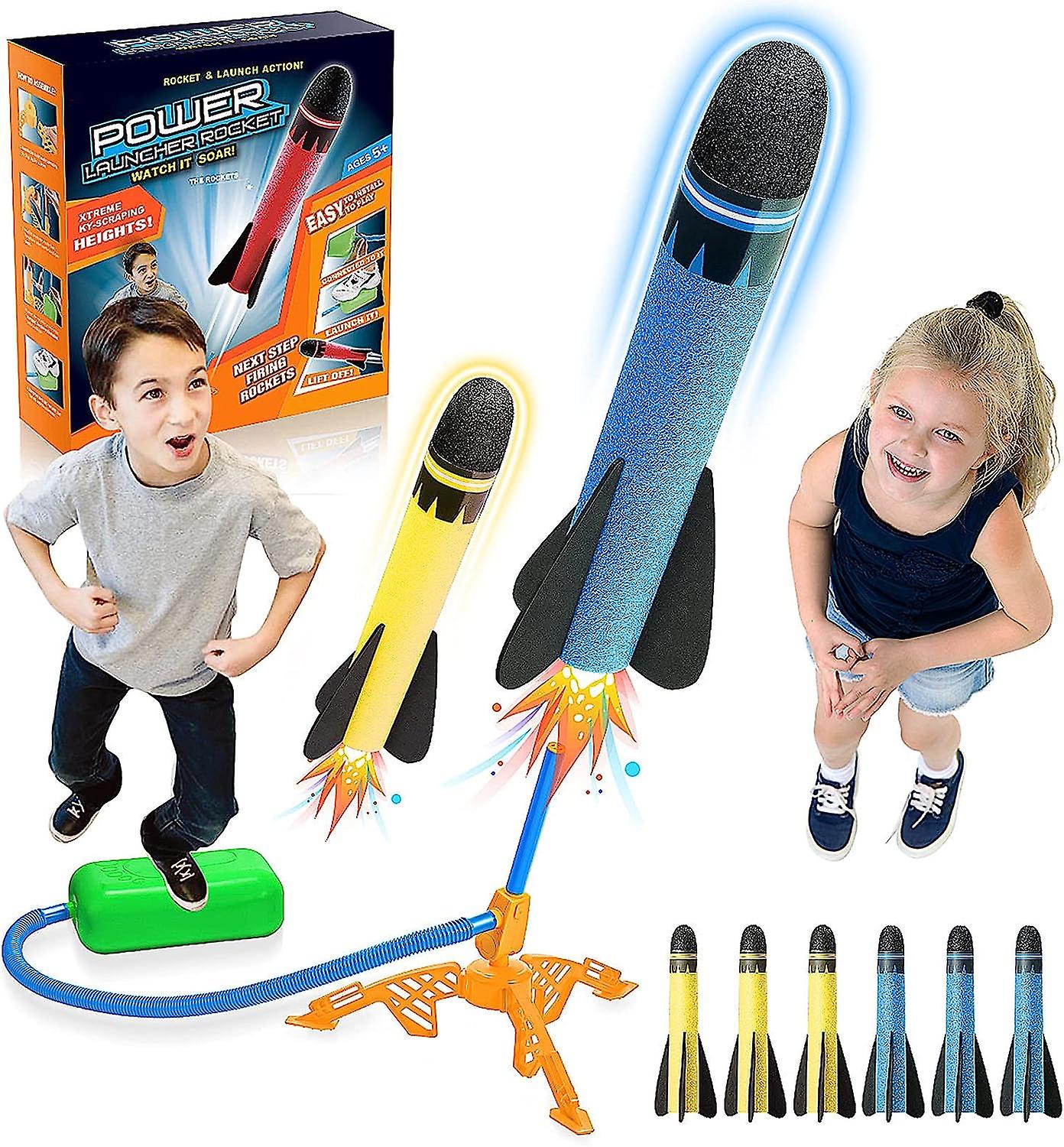 Toys For 3-10 Year Old Boys， Rocket Toy Launcher For Kids Gifts For 3-12 Year Old Boys Girls Outdoor Toys Boy Toys Age 3 4 5 6 Garden Toys Stomp Toy R