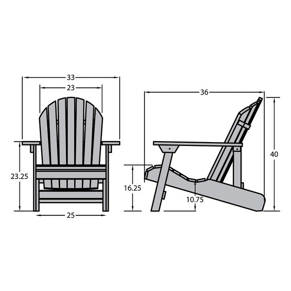 Ecofriendly KingSize Folding and Reclining Adirondack Chair