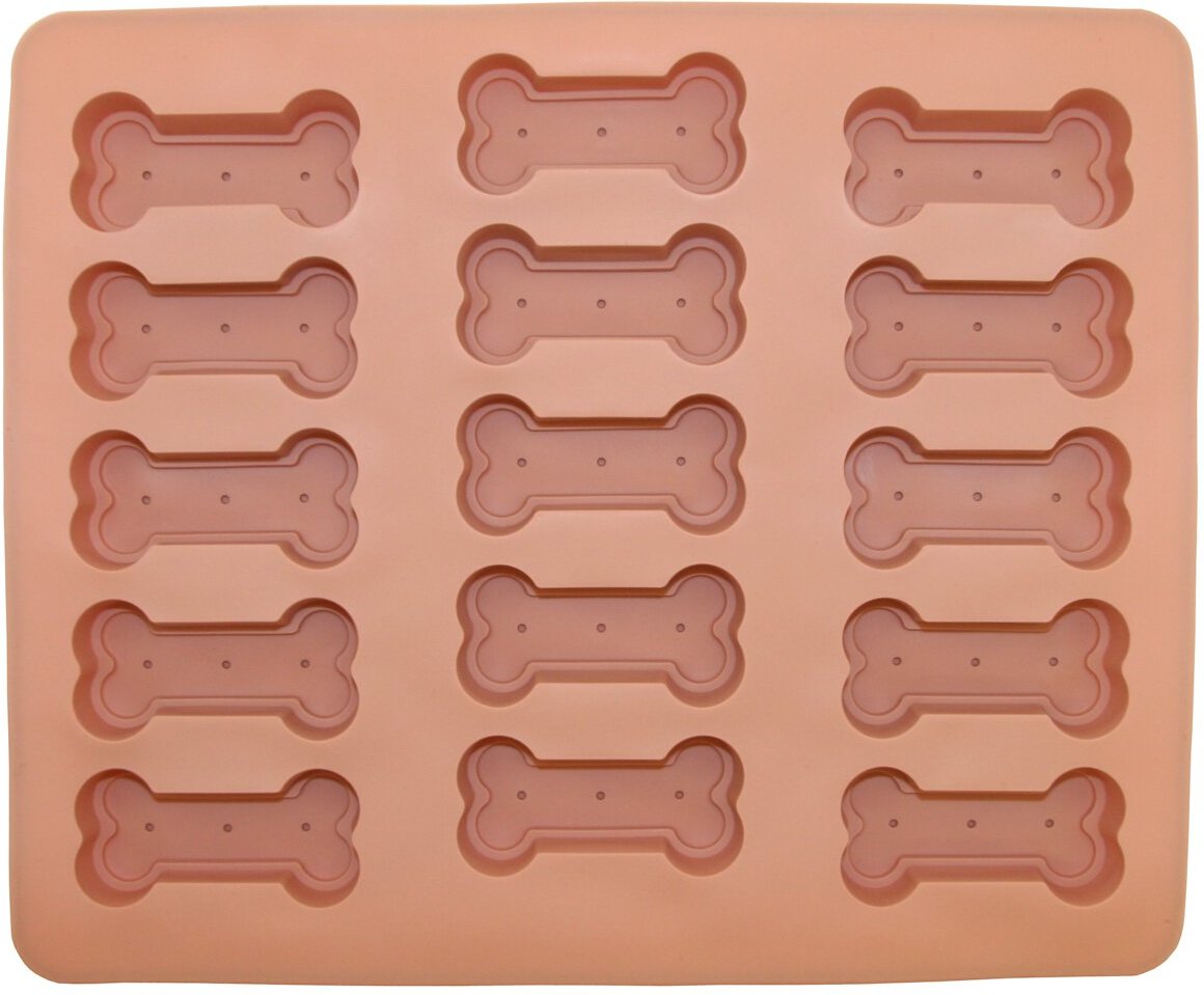 Le Dogue Dog Paws and Bones Silicone Baking Molds with Recipe Booklet， 2-pack