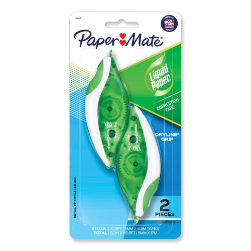 Paper Mate DryLine Grip Correction Tape， Non-Refillable， 1/5