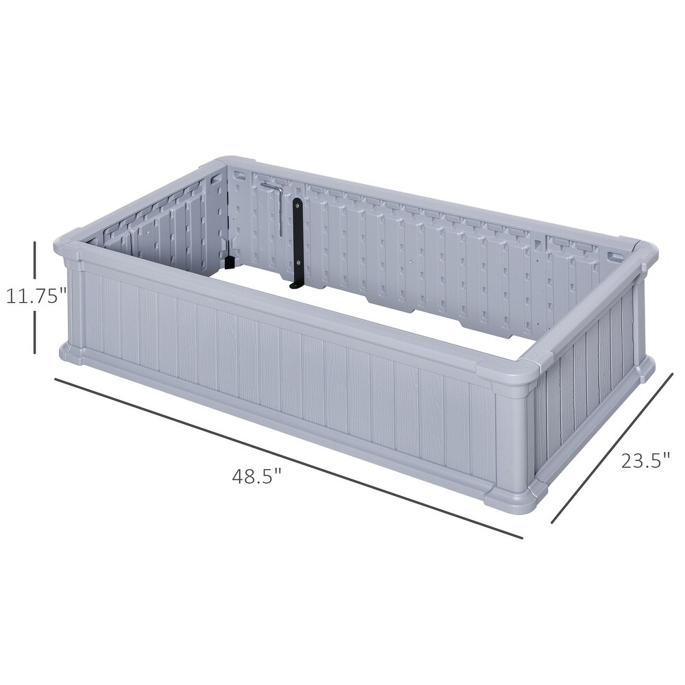 Outsunny 4' x 2' x 1' Raise Garden Bed  Planter Box for Flowers  Herbs Outdoor Backyard with Easy Assembly