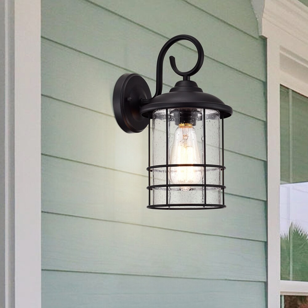 1 Light Black Outdoor Wall Mount Sconce