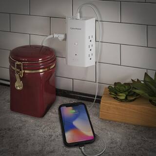 CyberPower 6-Outlet Surge Protector USB-A USB-C Wall Tap P6WUCL