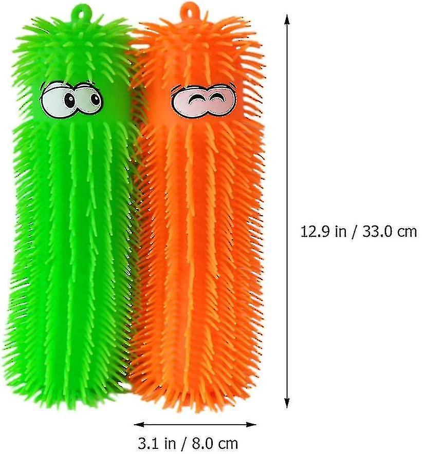 Pufferfish Worm Glowing Squeeze Toy Colored Caterpillar Pufferfish Ball Sensory Irritability And Str