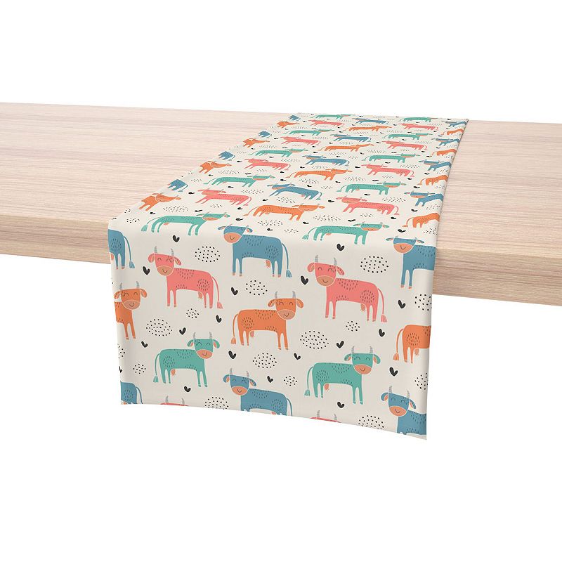 Table Runner， 100% Cotton， 16x72， Happy Cows