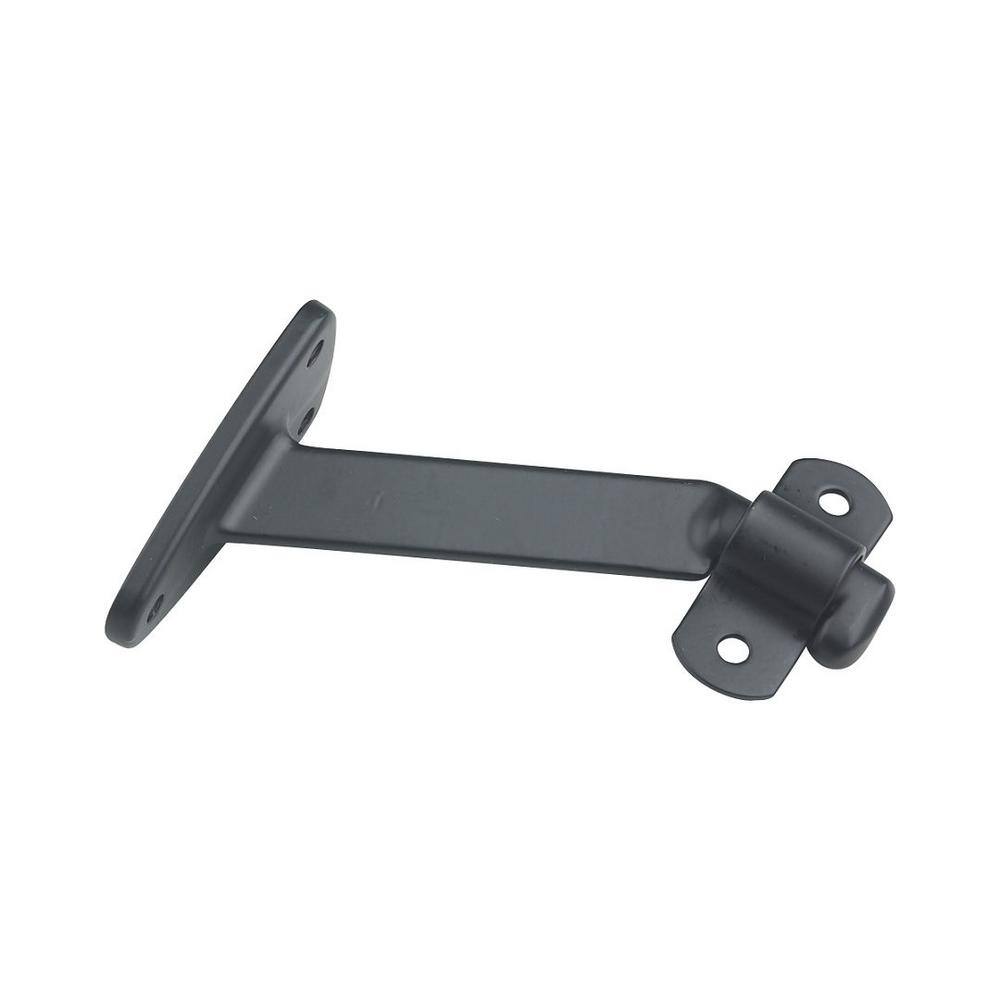 Onward 4-116 in. (103 mm) Black Heavy-Duty Aluminum Handrail Bracket for Flat Bottom Handrail with Adjustable Angle 2284FBV