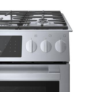 Bosch 800 Series 30 in. 5 Burner Slide-In Gas Range in Stainless Steel with 4.8 cu. Ft. True Convection and Self-Cleaning Oven HGI8056UC