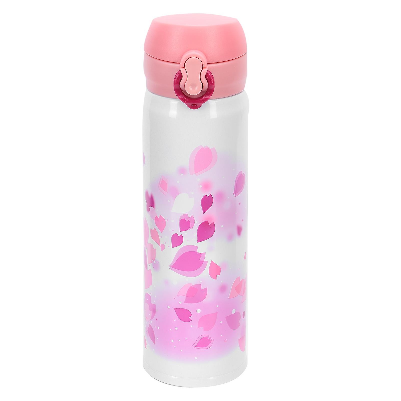 Vacuum Bottle Portable Beverage Cup With Removable Lid For Boys Girls Indoor Outdoorcherry Blossoms