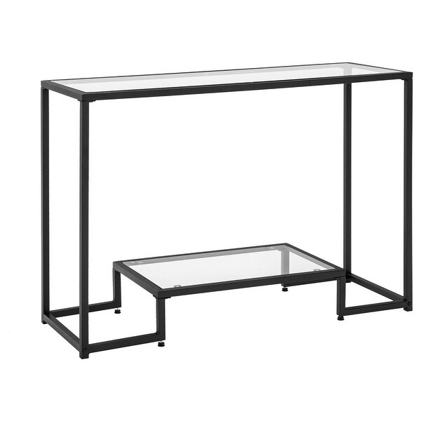 Entryway Console Sofa Side Table W/Tempered Glass for Entrance