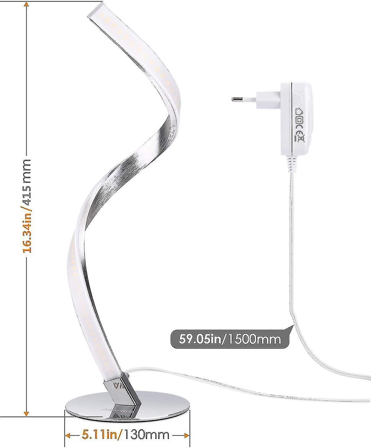 Led Desk Lamp Dimmable Touch Control And Continuous Warm White 3000k1.5m Cable