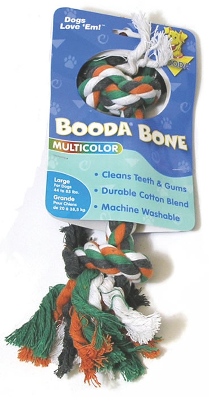 Booda Multi Colored 2 Knot Rope Dog Bone， Large