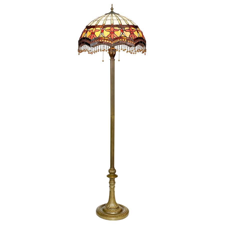 Design Toscano Victorian Parlor Tiffany-Style Stained Glass Floor Lamp