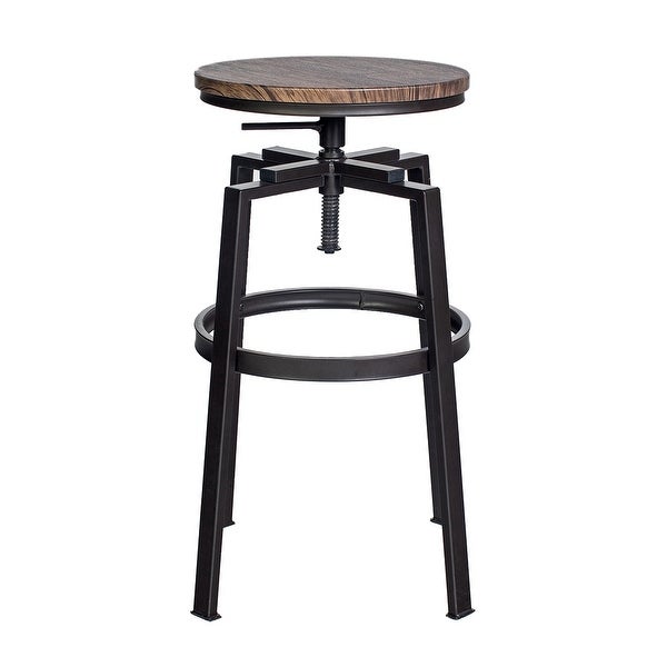 Carbon Loft Swivel Wood Adjustable Height Bar Stools (Set of 2)