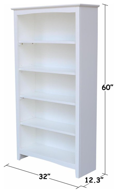 Tall Bookcase  Hardwood Frame With 3 Fixed  amp2 Adjustable Shelves   Transitional   Bookcases   by Decorn  Houzz