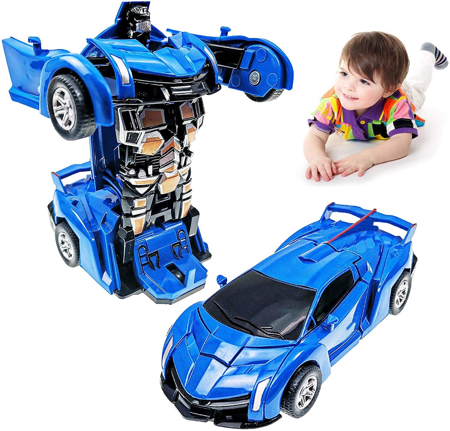 Toy Cars for 2-7 Year Old Boys， Transforming Toys Cars for 3 Year Old Boys and Toddlers， Robot Cars Toys for 4 Year Old