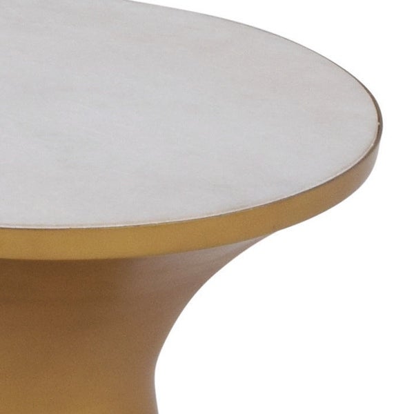 Jamal Steel/ Marble Round End Table by Greyson Living