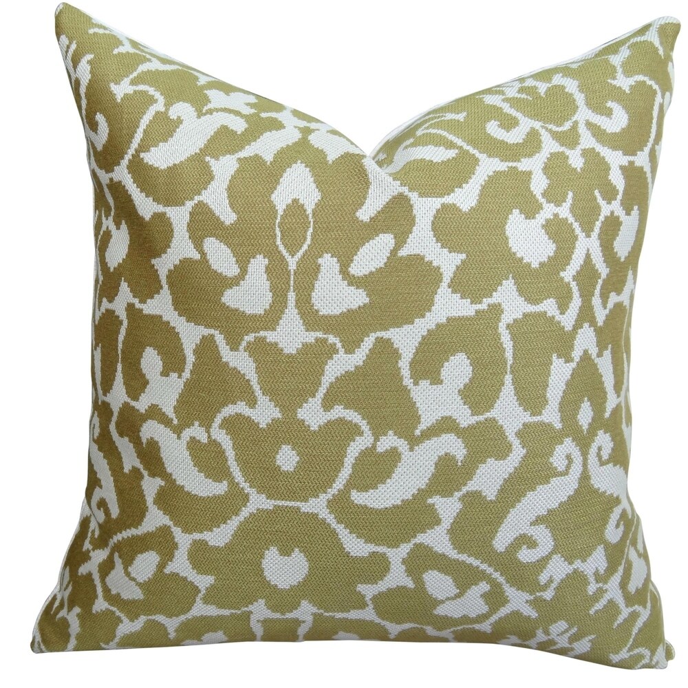 Thomas Collection Cream Mustard Graphic Throw Pillow  Handmade in USA