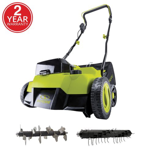 Sun Joe 24V-X2-DTS15-CT Scarifier and Dethatcher， Tool Only， 5-depth positions， 15-inch， Brushless Motor