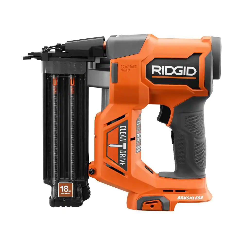 Ridgid 18V Brushless Cordless 18-Gauge 2-1/8 in. Brad Nailer (Tool Only) with Clean Drive Technology