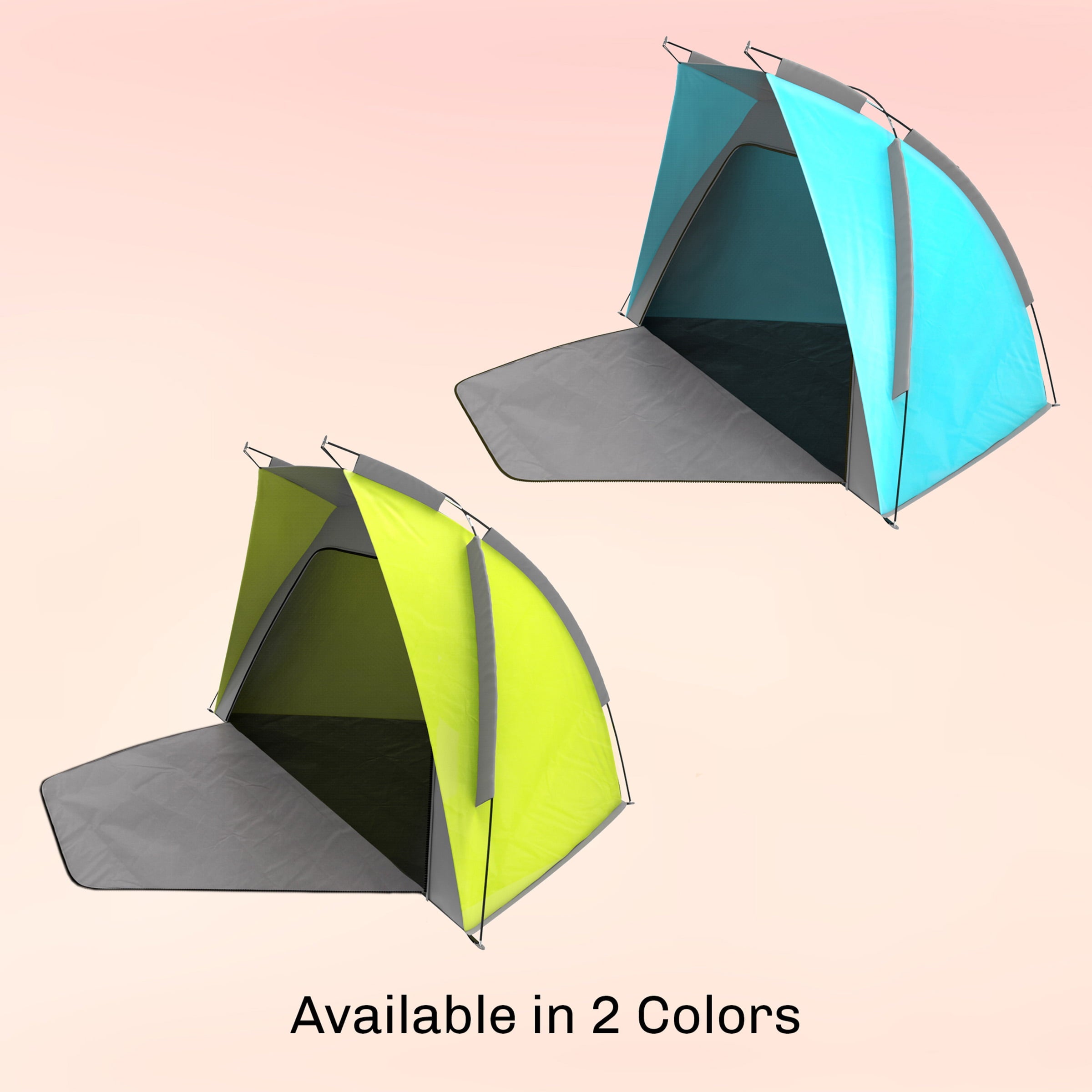 Beach Tent Sun Shelter- Sport Umbrella， UV Protection， Zip Up Porch for Privacy and Carry Bag- Shade for Families， Kids and Baby by Wakeman Outdoors