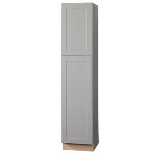 Hampton Bay Shaker 18 in. W x 24 in. D x 84 H Assembled Pantry Kitchen Cabinet in Dove Gray KP1884-SDV